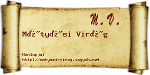 Mátyási Virág névjegykártya