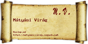 Mátyási Virág névjegykártya